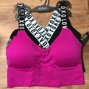 2 XOXO LOGO STRAP SPORTS BRA